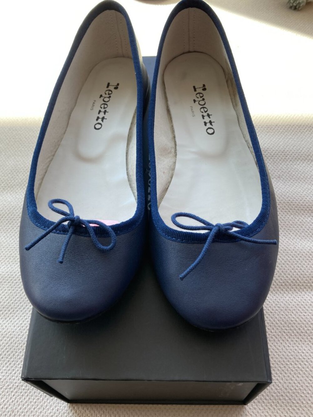 Repetto Blue Ballet Flats 37.5 • Classique Leather • Box Included